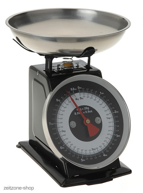 Nostalgische Küchenwaage bis 4 kg Schwarz Nostalgische Küchenwaage bis 4 kg Schwarz