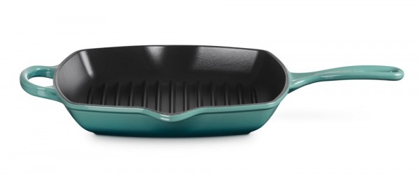 Le Creuset Grillpfanne Quadratisch Signature Gusseisen Bleu Riviera Blau 26cm