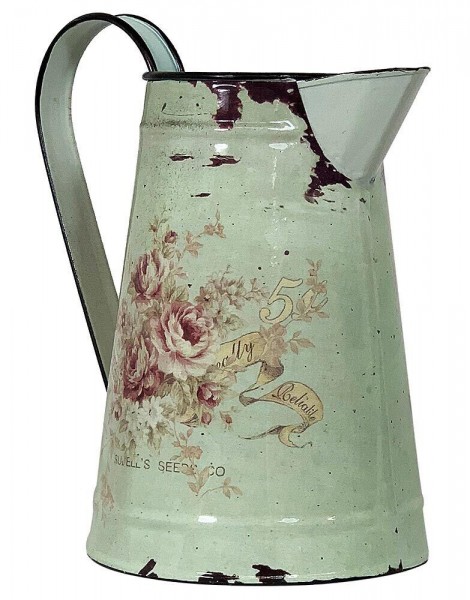 Deko Krug Zink Rose Zinkkrug Gießkanne Zinkkanne Wasserkrug Landhausstil