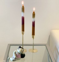 Stabkerze Mehrfarbig 2 Stück Braun Bordeaux Grün Weiß Retro Tafelkerze 23cm x 2cm Stabkerze Mehrfarbig 2 Stück Braun Bordeaux Grün Weiß Retro Tafelkerze 23cm x 2cm