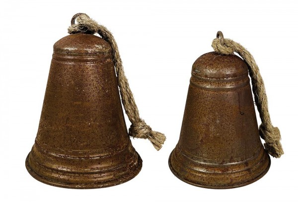 Glocken-Set Zink Rostig Weihnachtsglocke 2 Stück Weihnachtsdeko