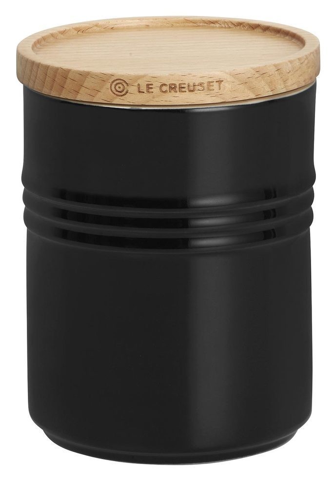 Le Creuset Vorratsdose mit Holzdeckel Schwarz 540ml