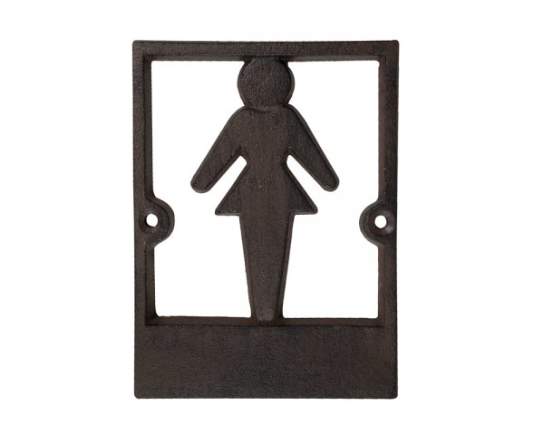 Türschild Toilettenschild Damen WC Gusseisen Nostalgie Antik-Stil Braun