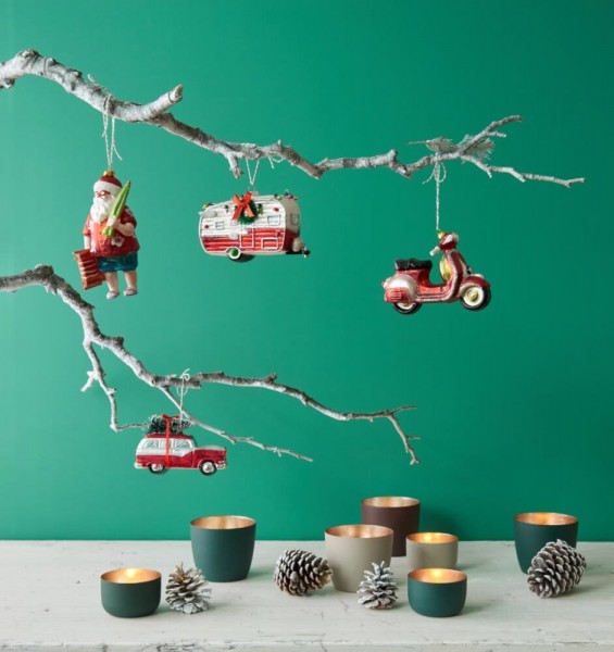 Giftcompany Christbaumschmuck Camping Wohnwagen Glas Christbaumanhänger 13cm