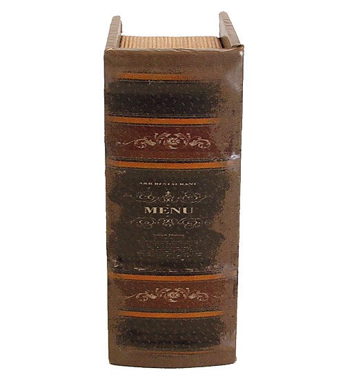 Hohles Buch mit Geheimfach MENU Buchversteck Antik-Stil 15x10cm