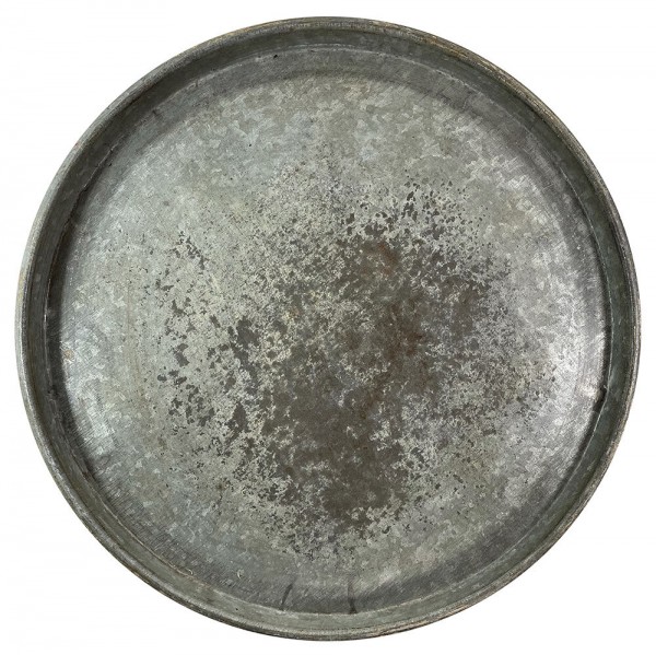 Tablett Rund Zink Vintage Zinktablett Dekotablett Eisen Landhausstil Groß 55cm