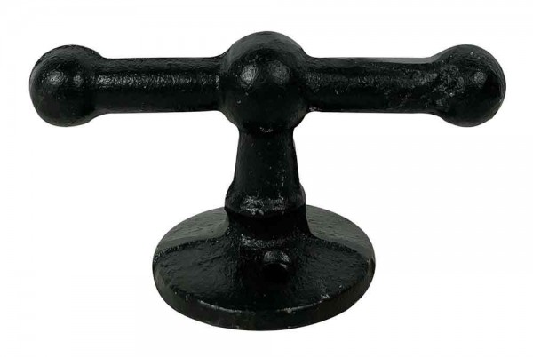 Belegklampe T-Form Festmacher Nostalgie Gusseisen Schwarz Antik-Stil 10cm