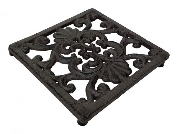 Topfuntersetzer Quadratisch Untersetzer Vintage Gusseisen Braun Antik-Stil 15cm