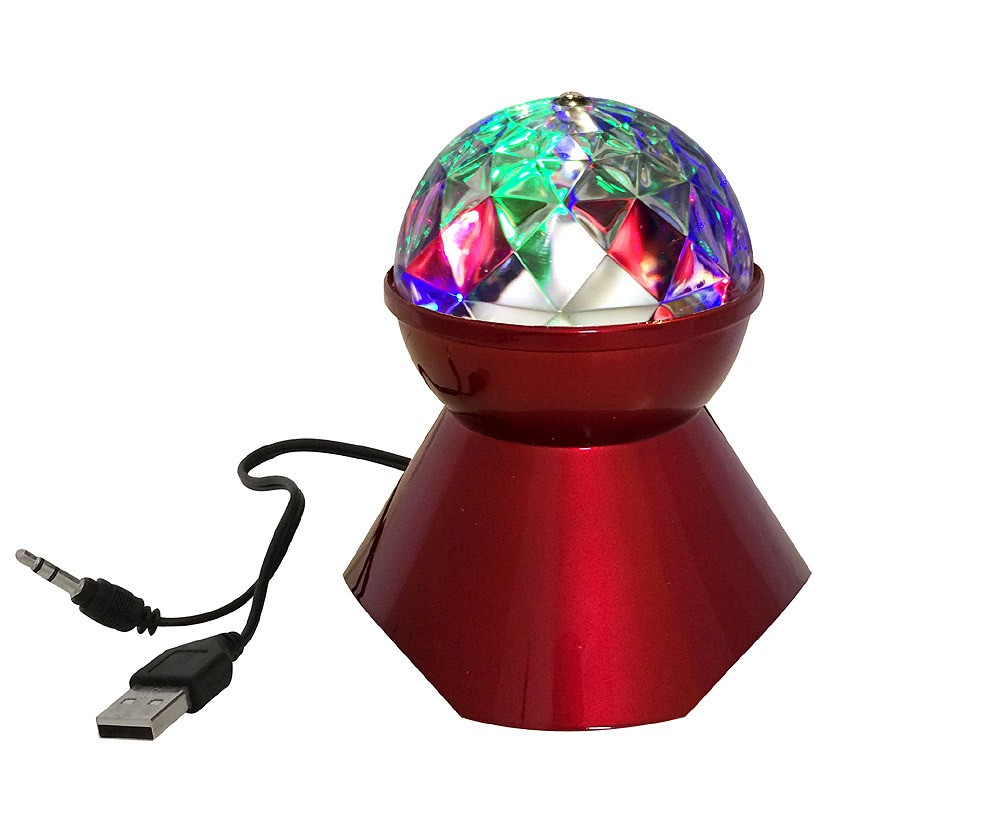 LED Mini Discokugel Soundstation Lautsprecher FM-Radio USB TF