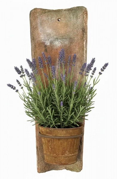 Echt Antiker Dachziegel 45-48 cm mit Wand Blumentopf Edelrost Hängend Mediterran