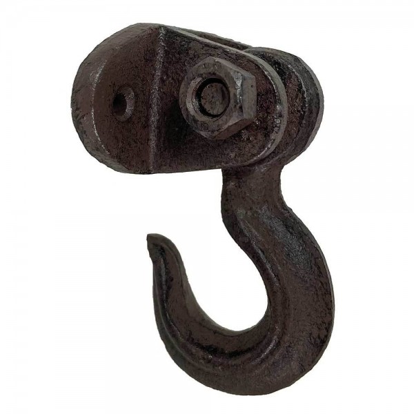 Deckenhaken schwingend Rustikal Wandhaken Gusseisen braun Antik-Stil Vintage