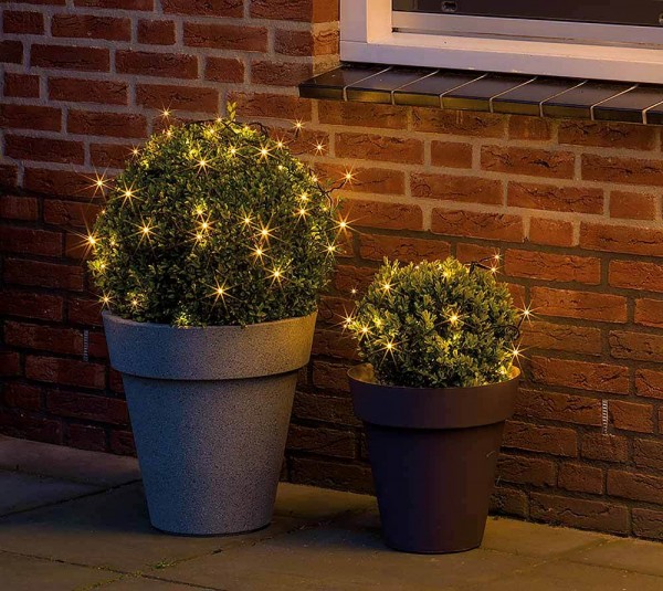 Solar Lichterkette Schwarz LED warmweiß 8 Modi Außenbereich Gartenbeleuchtung