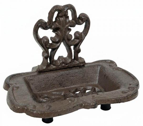 Seifenschale Nostalgie Seifenhalter Gusseisen Antik-Braun