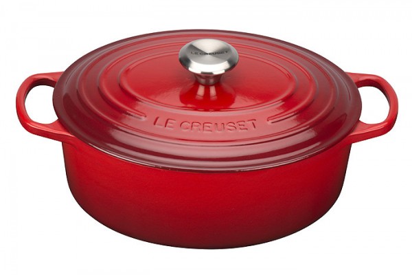 Le Creuset Bräter Signature Oval Gusseisen Kirschrot 27cm