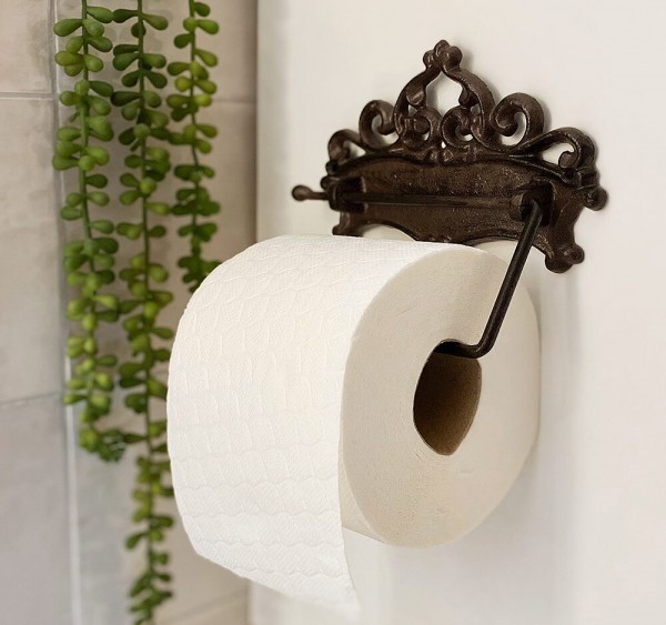 Toilettenpapierhalter Jugendstil Nostalgie Gusseisen Antik-Stil Braun