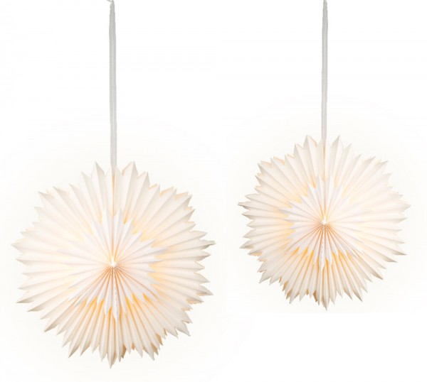 LED Weihnachtsstern 3D Leuchtstern Indoor Beleuchtet Warmweiß Papier mit Timer