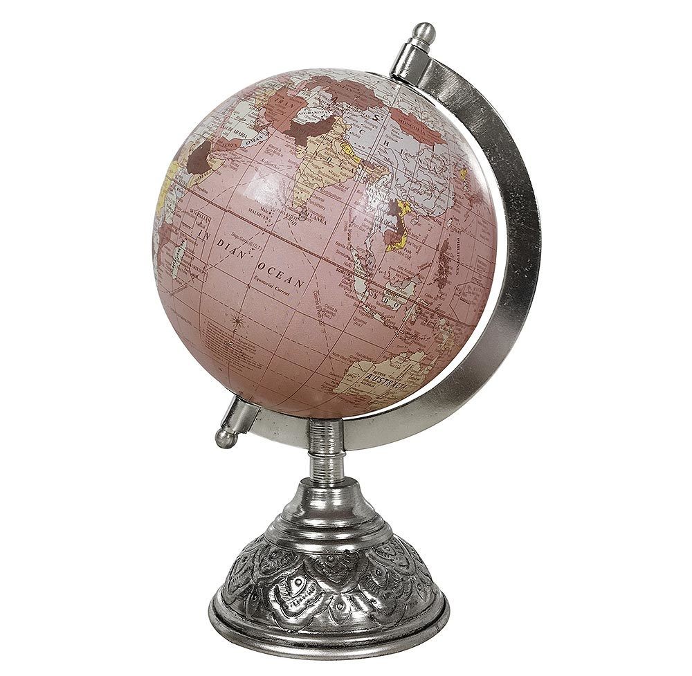Globus Rosa Weltkugel mit Metallständer Standglobus Erde Atlas Ø 13cm