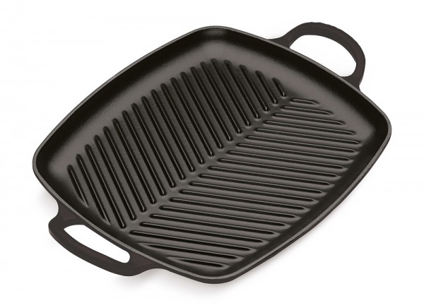 Le Creuset Rechteckige Grillplatte Signature Gusseisen Schwarz 30cm