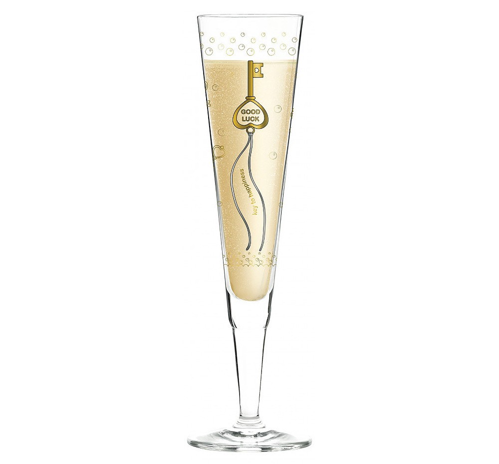 Ritzenhoff Champagnerglas mit Stoffserviette Champus Design S. Dogs H18