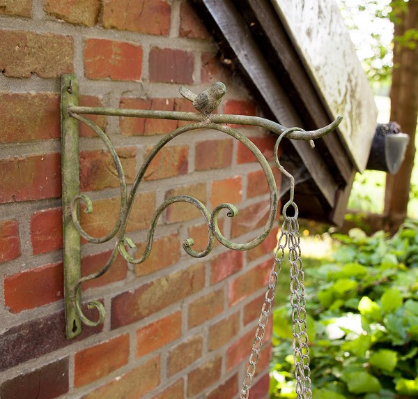 Wandhalterung für Blumenampel Vintage Wandhaken Blumentopf Grün Patiniert