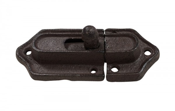 Schiebeschloß Türriegel Schieberiegel Gusseisen Antik-Braun 11,5cm