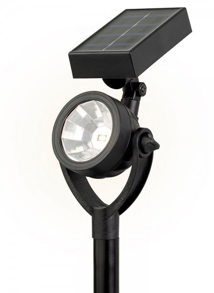 Solar Gartenstrahler LED Schwarz 2 Stück Solarleuchte Gartenleuchte Beleuchtung