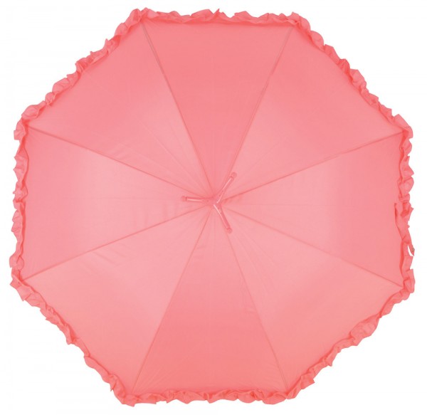 Regenschirm Stockschirm Flamingo Pink mit Rüschen