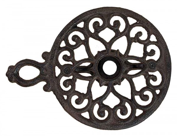 Stövchen mit Griff Vintage Warmhalteplatte Rechaud Gusseisen Antik-Stil Braun