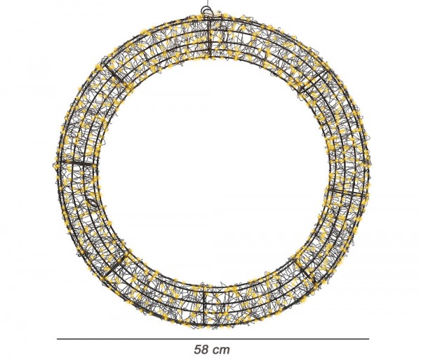 LED Lichterkranz Metall mit Timer Stecker Outdoor & Indoor Weihnachtsdeko
