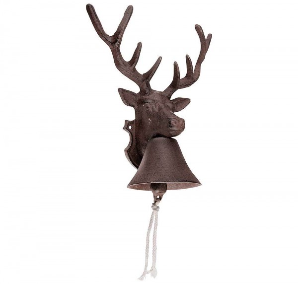 Rustikale Türglocke Hirsch Gusseisen Wild Geweih Glocke Antik-Stil Braun