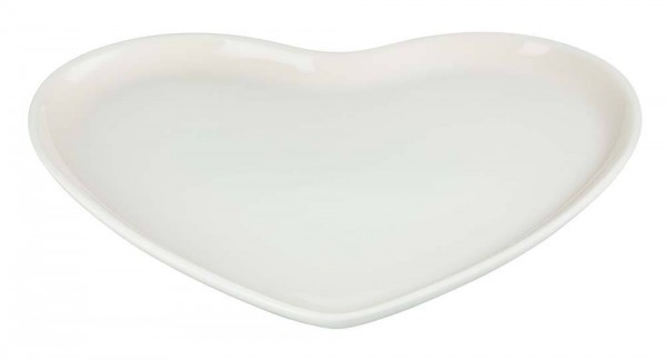 Le Creuset Servierplatte Herzform Steinzeug Meringue 32cm