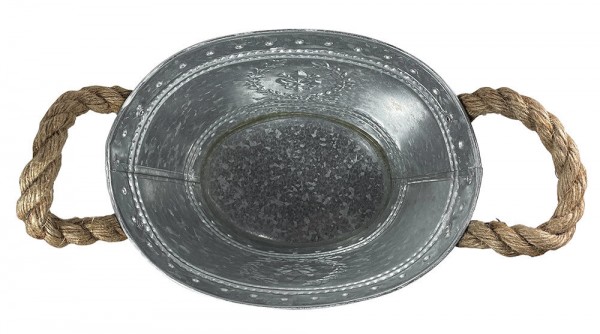 Zinkeimer Pflanzgefäß Oval Lilie Pflanztopf Zink mit Griffen Blumentopf Vintage