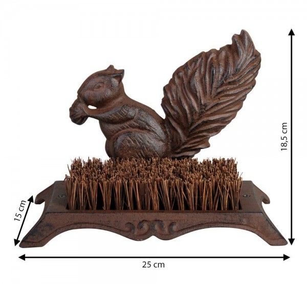 Schuhabstreifer Eichhörnchen Fußabstreifer Schuhbürste Gusseisen Landhaustsil