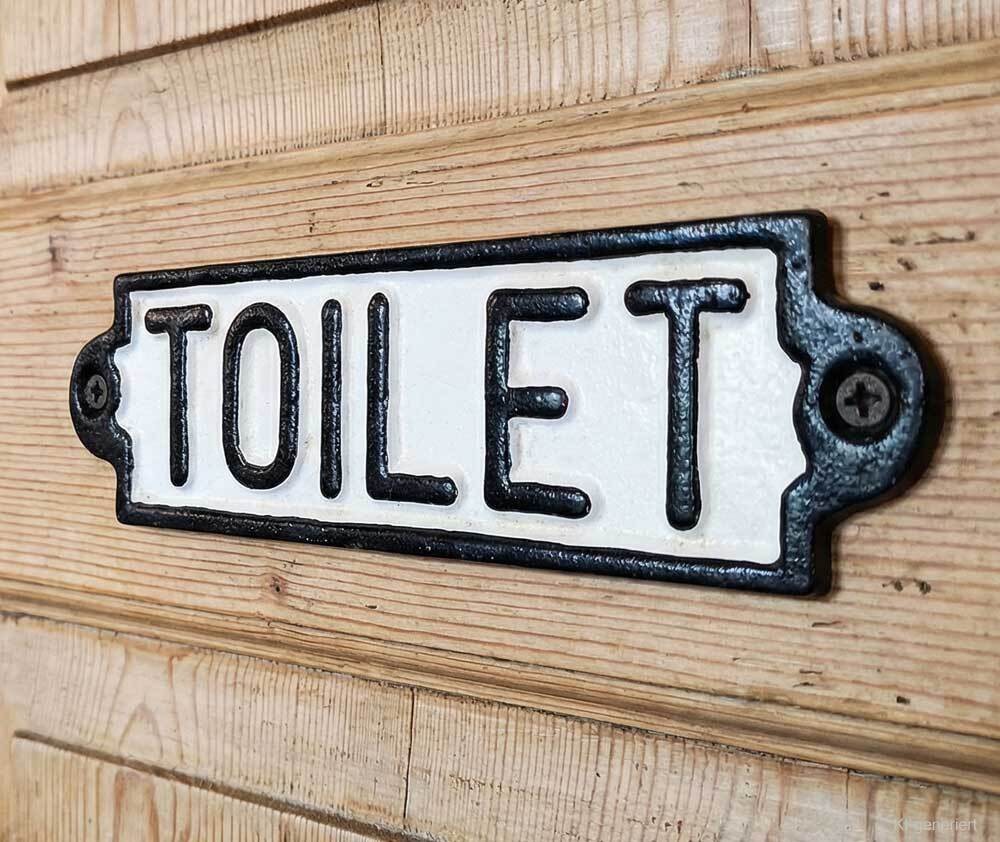Türschild TOILET Gusseisen WC-Schild Toilettenschild Vintage Antik-Stil
