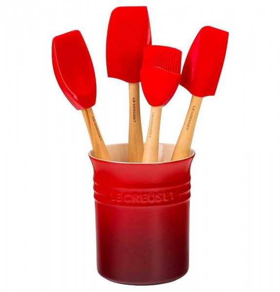 Le Creuset Kochkellen Set Craft 5-tlg. inkl. Topf Steinzeug Kirschrot