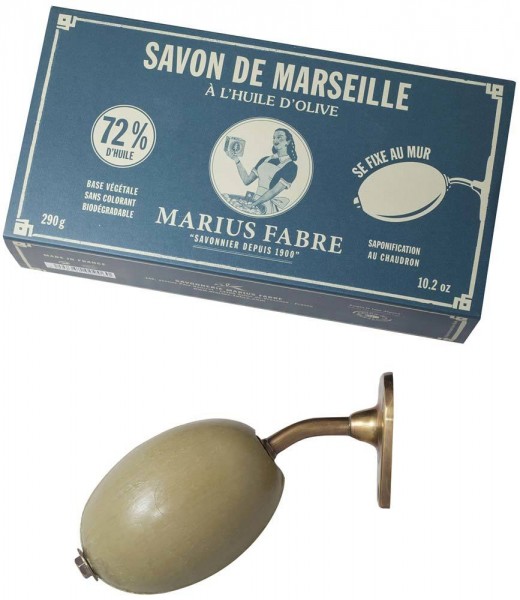 Marius Fabre Drehseifenhalter Savon Rotatif Set mit Seife Natur Wandmontage