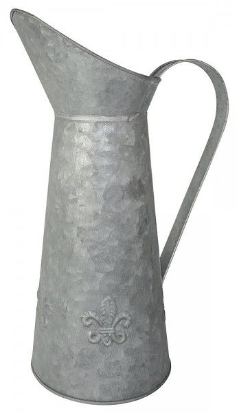 Deko Vase Kanne Zink Lilie für Trockenblumen Vintage-Deko Zinkkrug Landhausstil