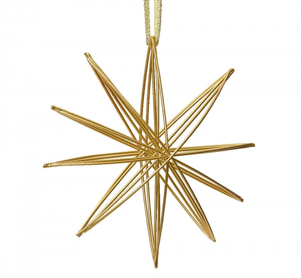Christbaumschmuck Stern Gold Metall Christbaumanhänger 3D Strohstern Weihnachten