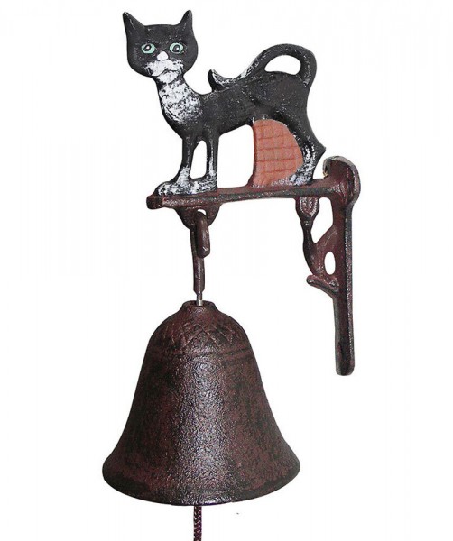 Türglocke Katze Gusseisen Antik-Landhausstil – Dekorative Haustür- & Gartendeko