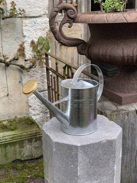 Gießkanne aus Zink Metallgießkanne Vintage-Landhausstil Innen und Außen 1,9 L