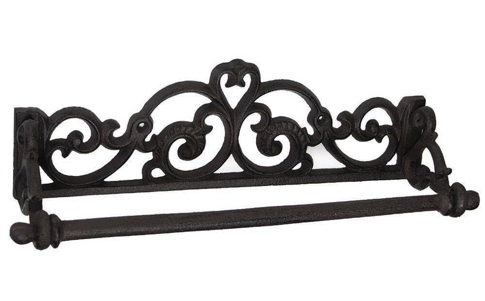 Küchenrollenhalter Landhausstil Nostalgie Antik-Stil Wandmontage Gusseisen Schwarz Küchenrollenhalter Landhausstil Nostalgie Antik-Stil Wandmontage Gusseisen Schwarz