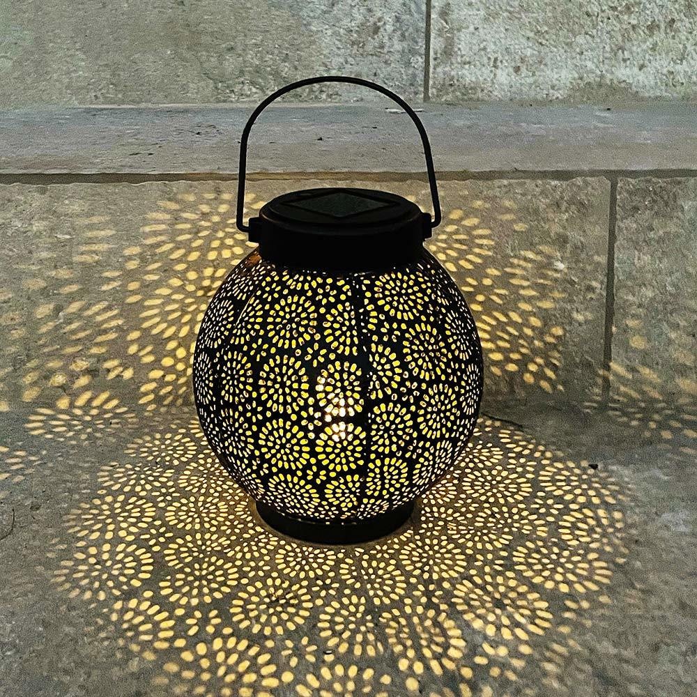 Solar Laterne Orientalisch Solarleuchte Rund Windlicht mit Henkel Schwarz Ø 14cm Solar Laterne Orientalisch Solarleuchte Rund Windlicht mit Henkel Schwarz Ø 14cm