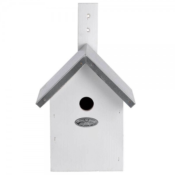 Vogelhaus für Blaumeisen Nistkasten Holz Weiß