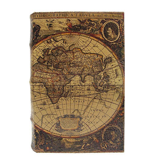 Hohles Buch mit Geheimfach Buchversteck Atlas Antik-Stil