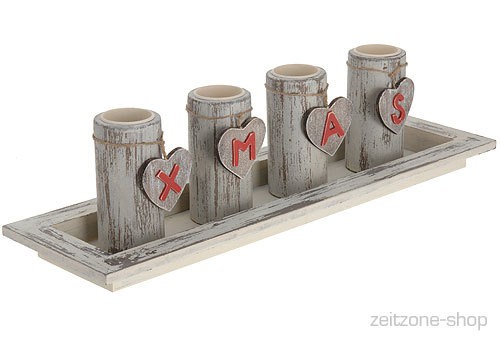 Kerzentablett XMAS Weihnachten Advent Holz 48cm Kerzentablett XMAS Weihnachten Advent Holz 48cm
