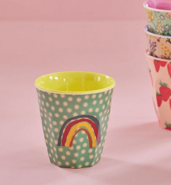 Rice Melamin Becher Rainbow and Stars Print Melaminbecher Medium
