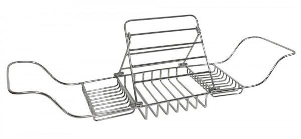 Badewannenablage Metall verchromt Badewannentablett Badewannenregal 96cm