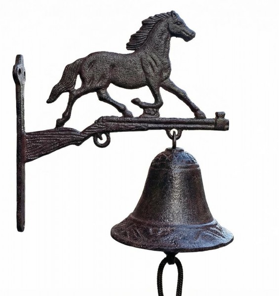 Türglocke Pferd Glocke Rustikal Gusseisen Landhausstil Antik-Stil Braun