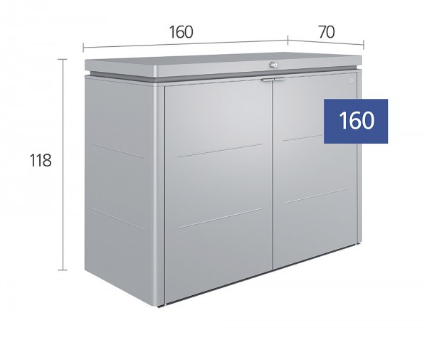 Biohort Highboard 160 Aufbewahrungsbox 160x70x118cm Silber-Metallic