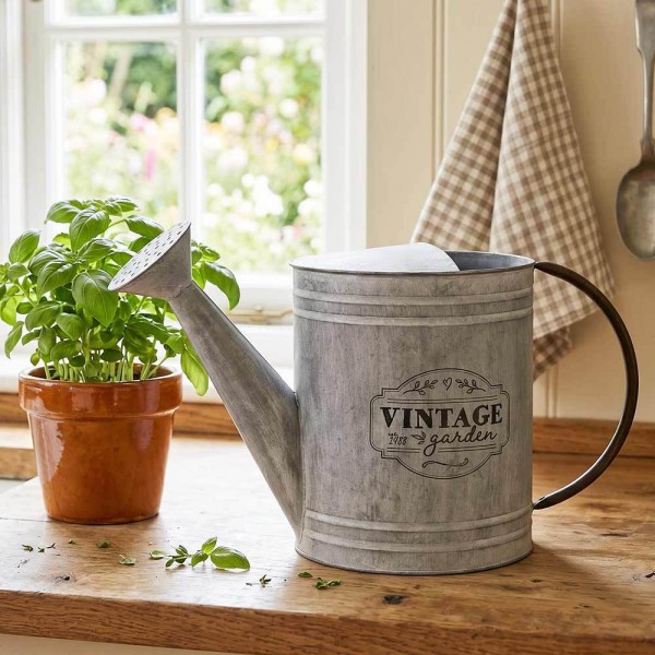 Deko Gießkanne Vintage Garden Zink Patiniert Giesskanne Antik-Stil